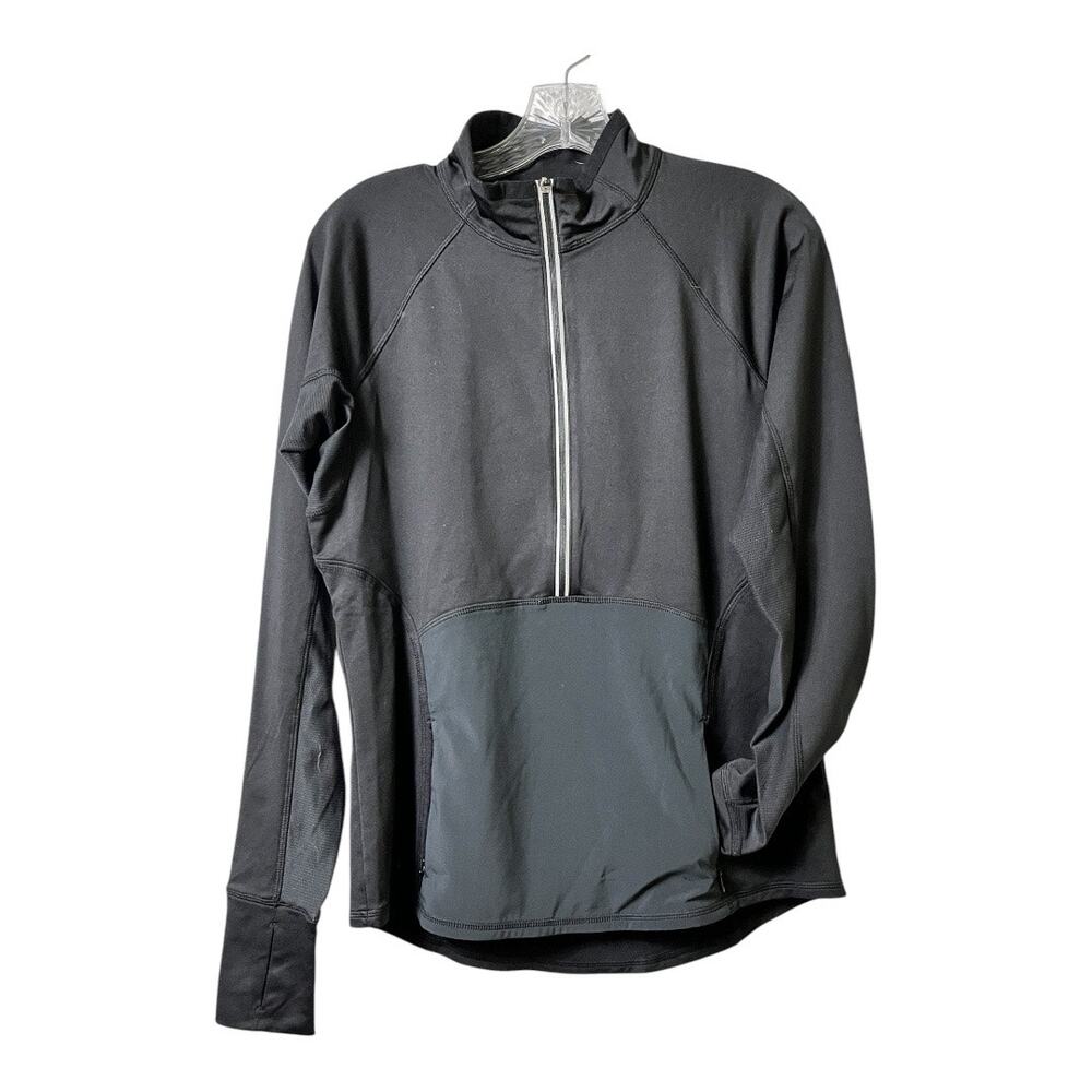 Athleta Black Tech Mesh Half Zip Pullover‎ M (2596)